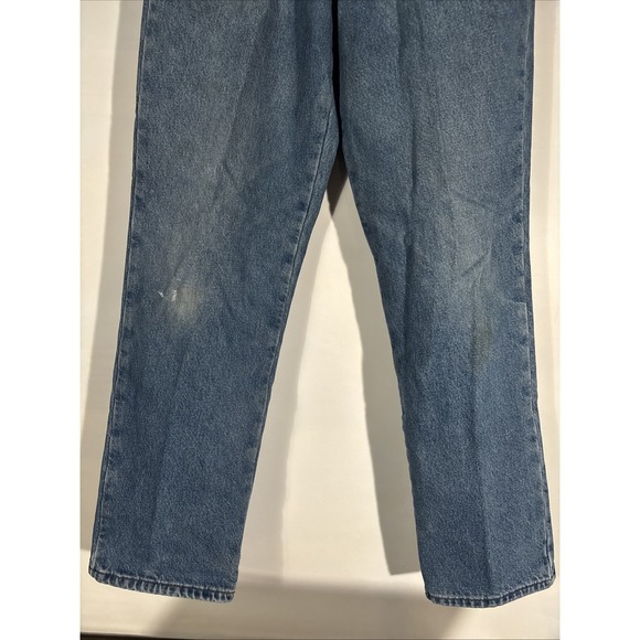 LL Bean Classic Fit Jeans Mens 32x32 Flannel Lined Straight Denim Workwear Vtg - Picture 4 of 14